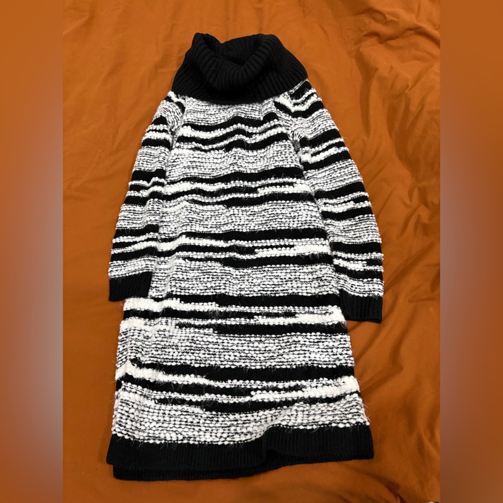 Calvin Klein Black and White Striped Sweater